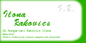 ilona rakovics business card